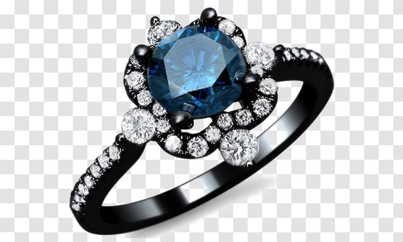 Engagement Ring Wedding Diamond - Blue Transparent PNG