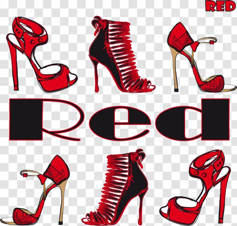 High-heeled Footwear Shoe Illustration - Fashion - Red High Heels Transparent PNG