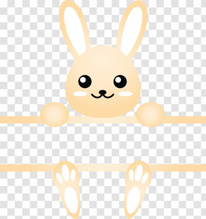 Cartoon Yellow Line Smile Ear Transparent PNG