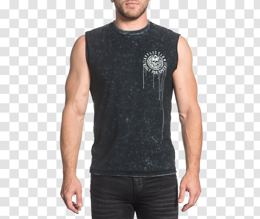 T-shirt Affliction Clothing Sleeve - Sleeveless Shirt Transparent PNG
