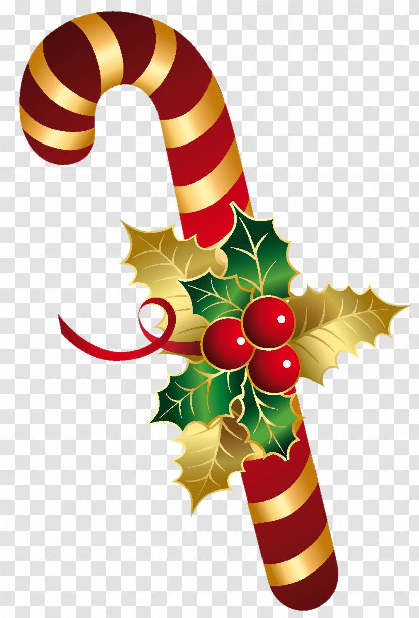 Candy Cane Stick Christmas - Holly Transparent PNG