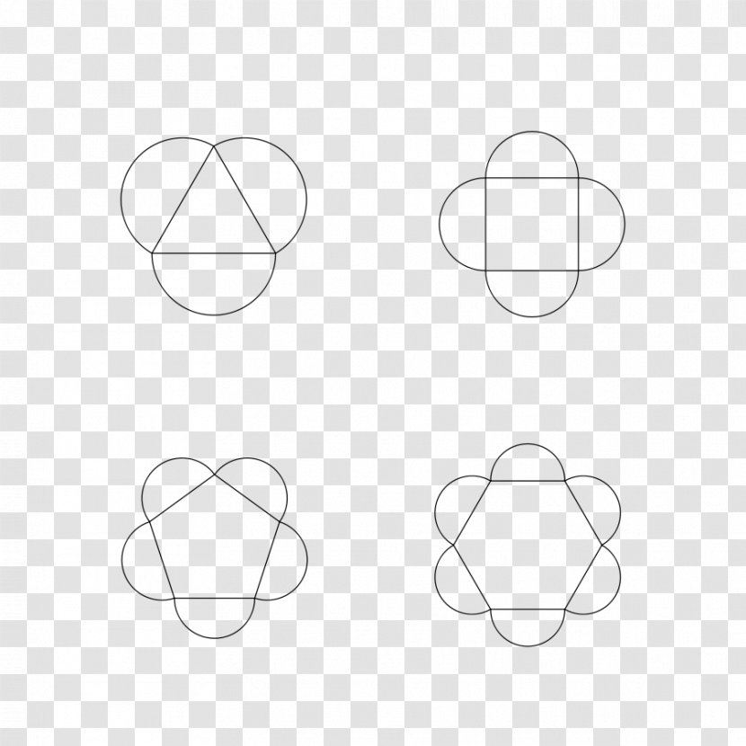 Circle Point Angle Black And White - Cliparts Half Transparent PNG