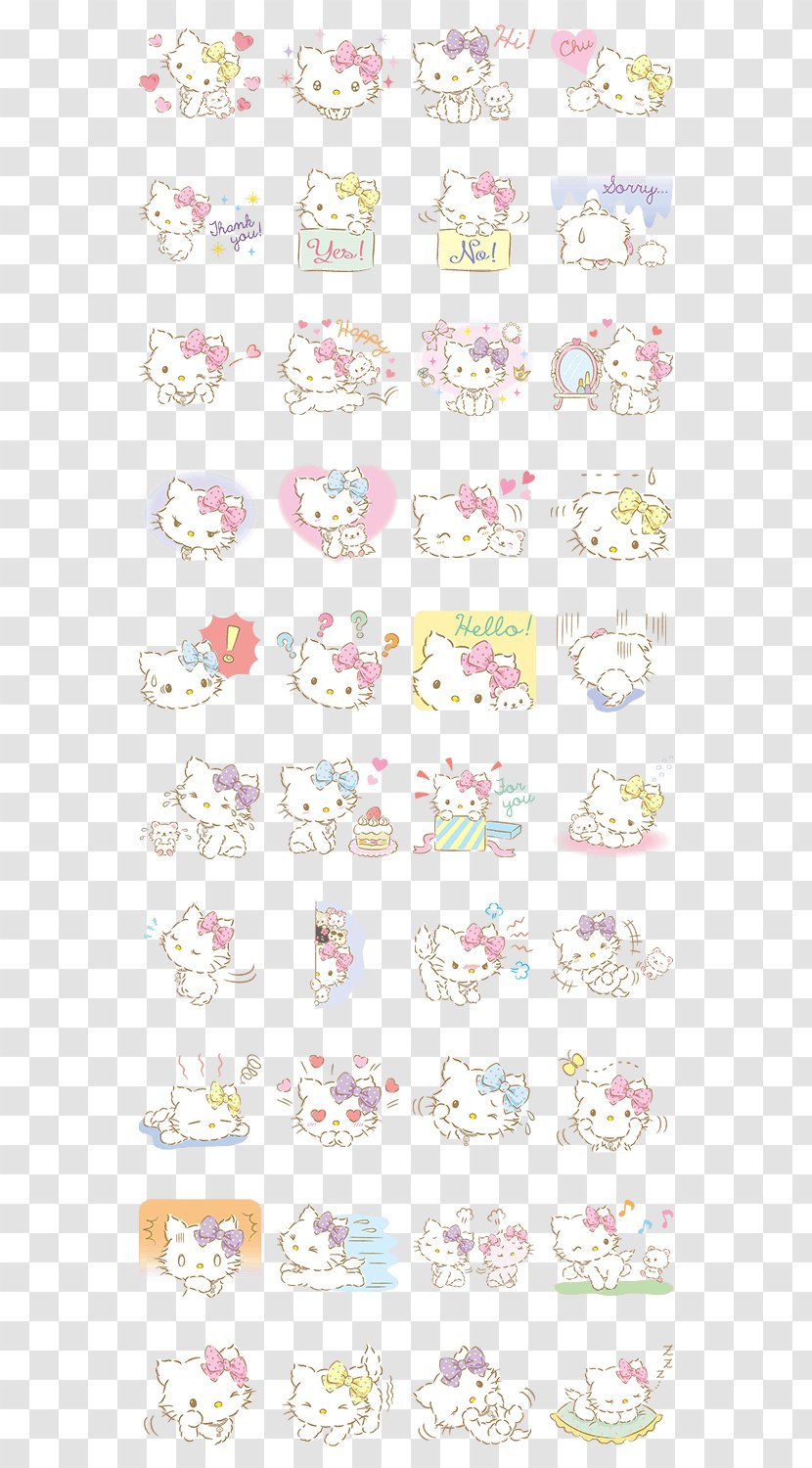 Hello Kitty Cat Sanrio Emoji My Melody Kawaii Transparent Png