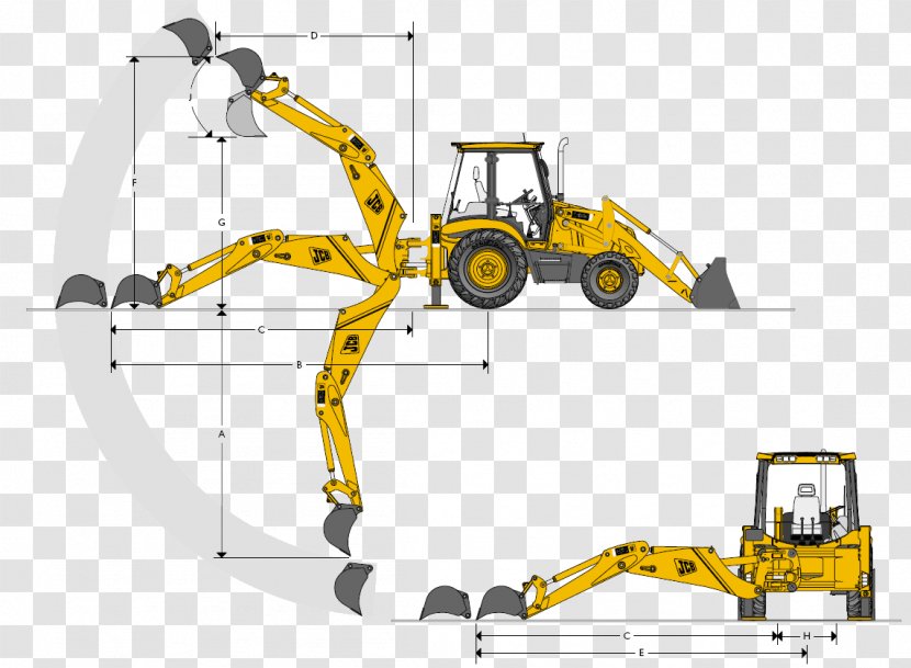 Backhoe Loader Excavator JCB Forklift Architectural Engineering - Crane Transparent PNG