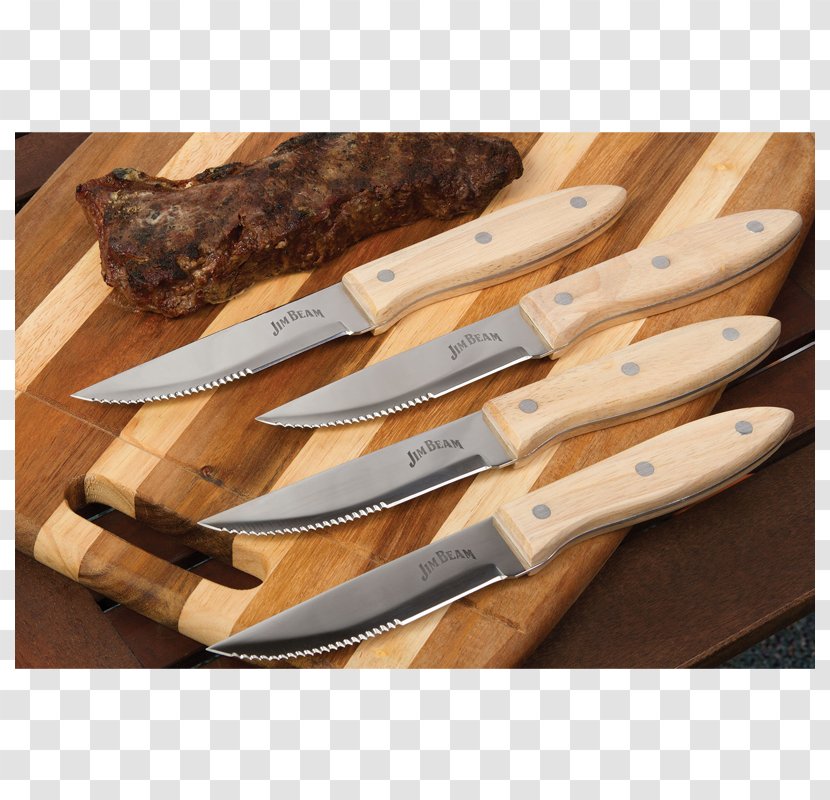 Knife Barbecue Jim Beam Meat Steak - Steel Transparent PNG