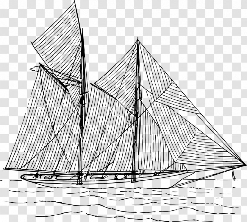 Sailing Ship Brigantine Yawl Lugger - Drawing - Sail Transparent PNG