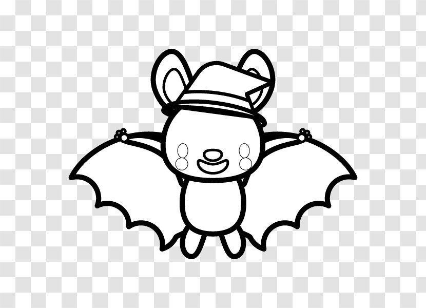 Black And White Bat Line Art Clip - Face Transparent PNG