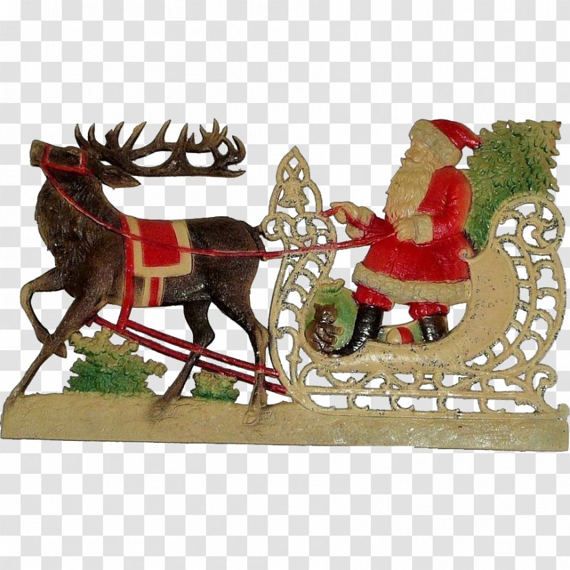 Reindeer Santa Claus Rudolph Christmas Ornament Sled Transparent PNG