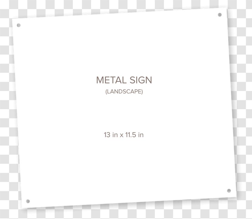 Paper Rectangle Brand Font - White - Metal Sign Transparent PNG