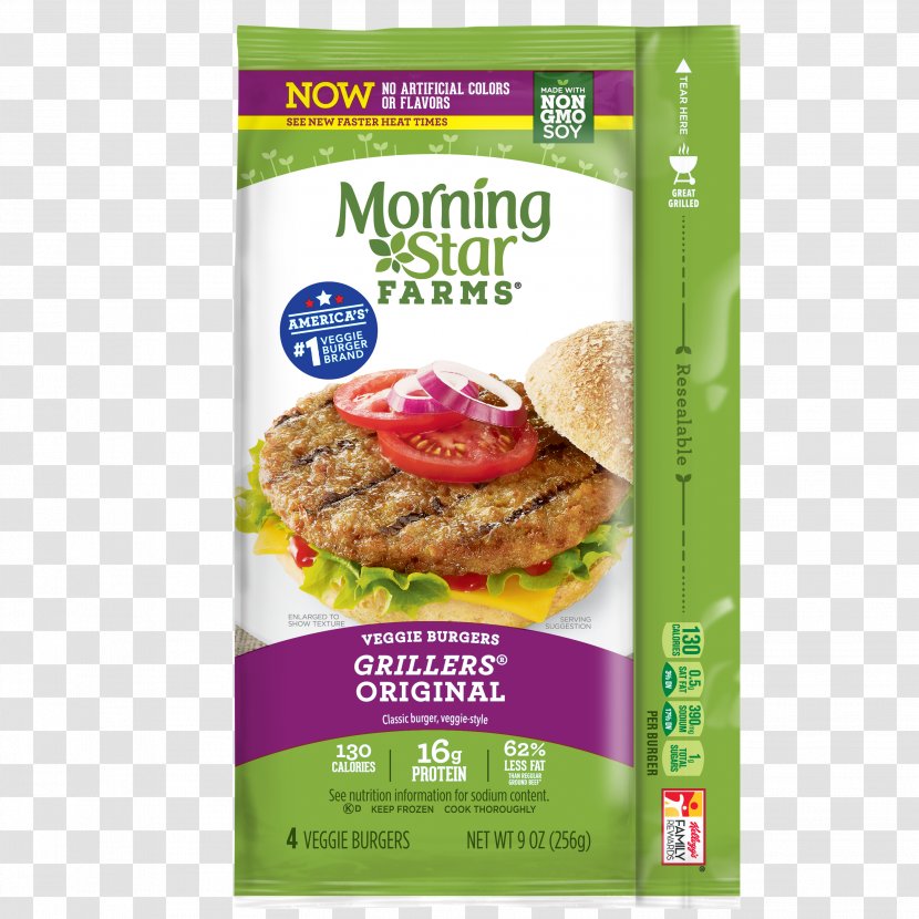 Morningstar Farms Veggie Burgers Garden Patties Hamburger MorningStar Grillers Prime - Recipe - Burger Transparent PNG