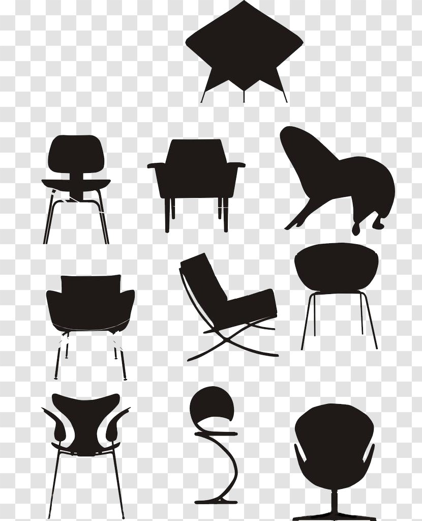 Table Office Chair - Silhouette - Black,Sketch,chair Transparent PNG