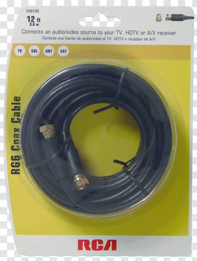 Cable Television RG-6 Voxx International Coaxial RCA - Yellow - Electronics Accessory Transparent PNG