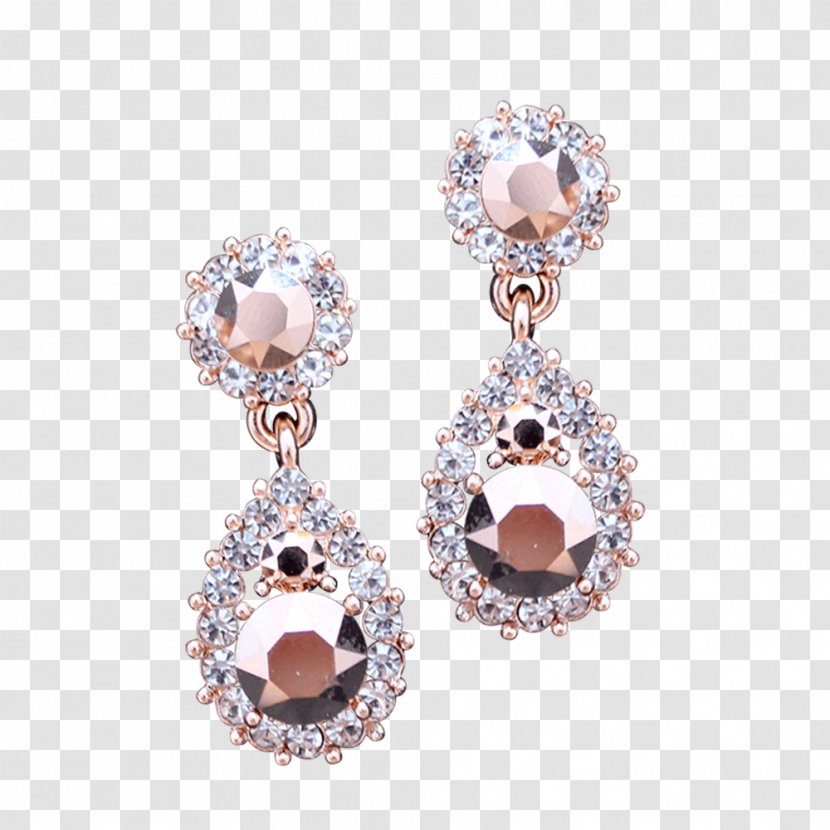 Earring Crystal Jewellery Lily And Rose Gold - Earrings - Beauty Queen Transparent PNG