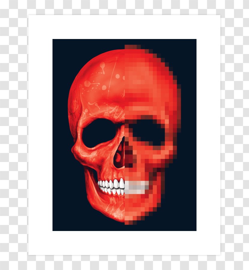 Skull Pixel Art Pixelation - Human Symbolism Transparent PNG