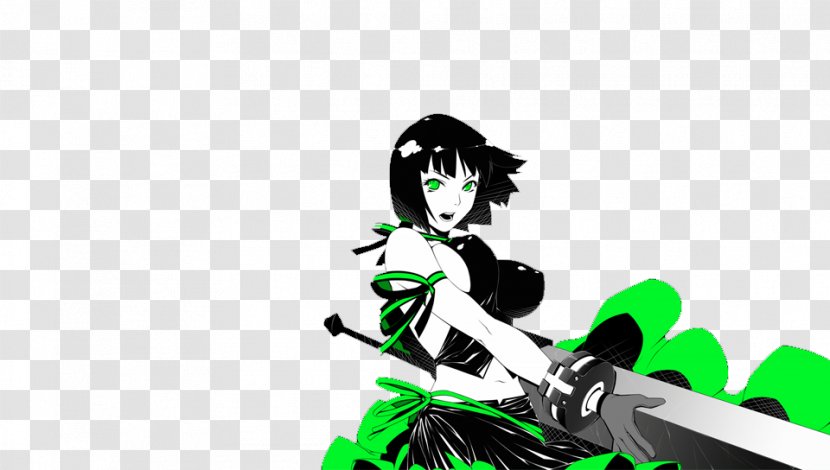 Gods Eater Burst Illustration Cartoon Green Black Hair - Art - Oled Transparent PNG