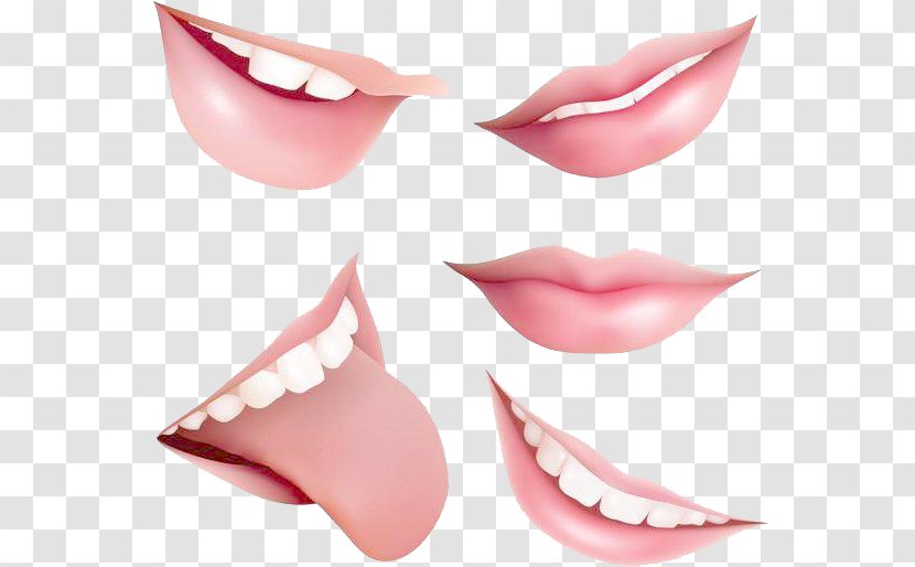 Mouth Lip Smile - Eyelash - Textured Cartoon Pink Lips Element Transparent PNG