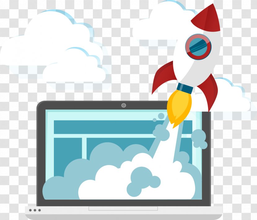 Rocket Launch Cartoon - Vector Hand-drawn Computer Speed Transparent PNG