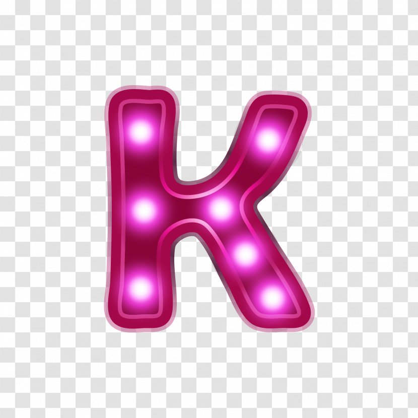 Letter Alphabet K Neon - Pink Transparent PNG