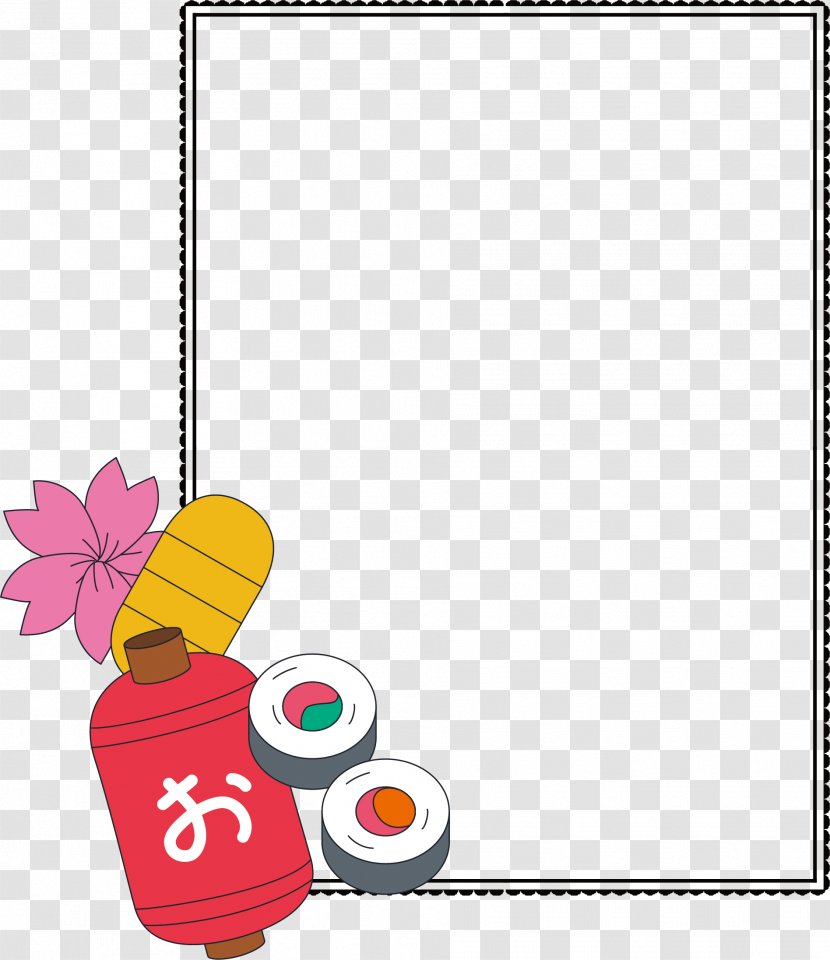 Japanese Cuisine Graphic Design - Lantern - Vector Border Transparent PNG