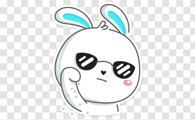 Easter Bunny Sticker Rabbit Telegram VKontakte - Happiness Transparent PNG