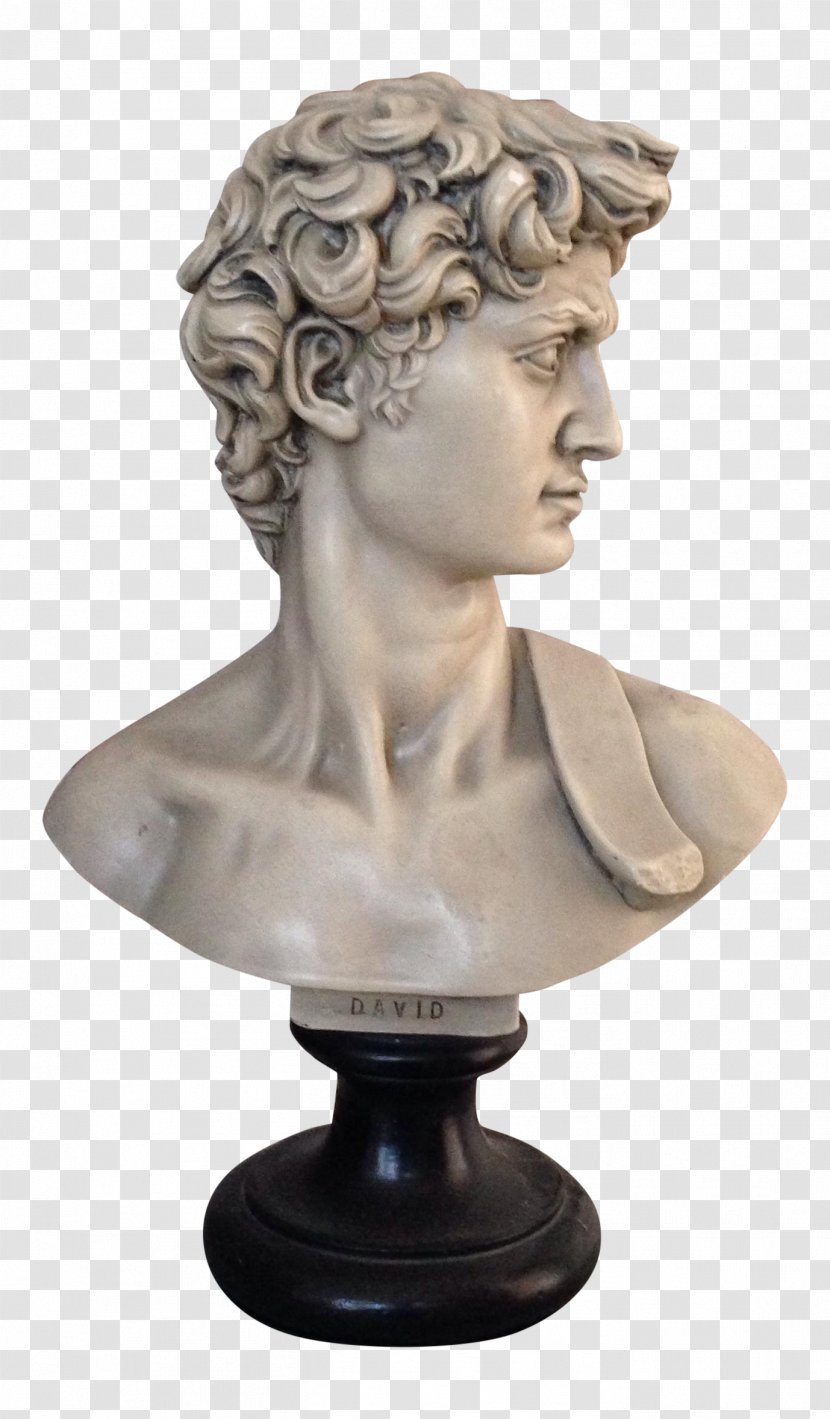 David Bust Sculpture Galleria Dell'Accademia Stone Carving - Garden Statue Transparent PNG