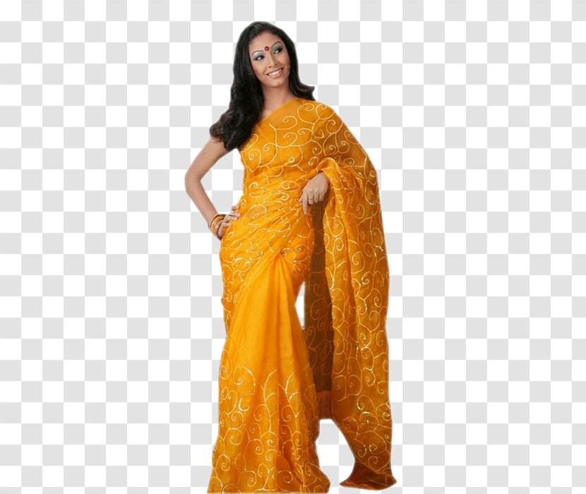Silk Sari Shoulder - Abdomen Transparent PNG