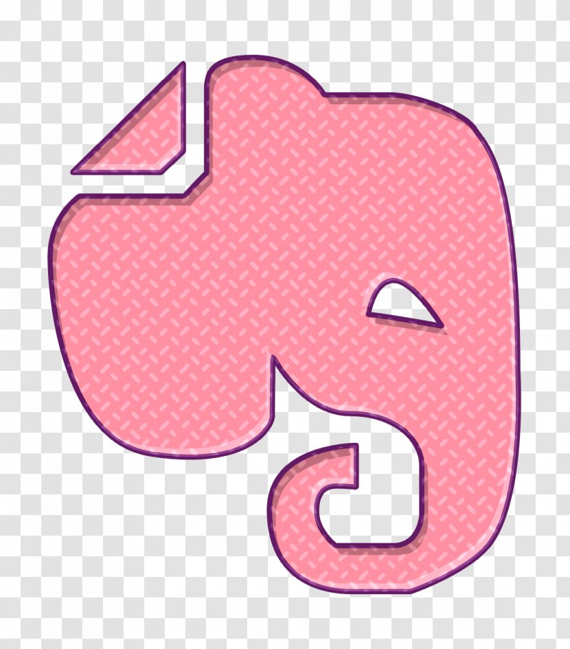 Evernote Icon Social - Material Property - Pink Transparent PNG