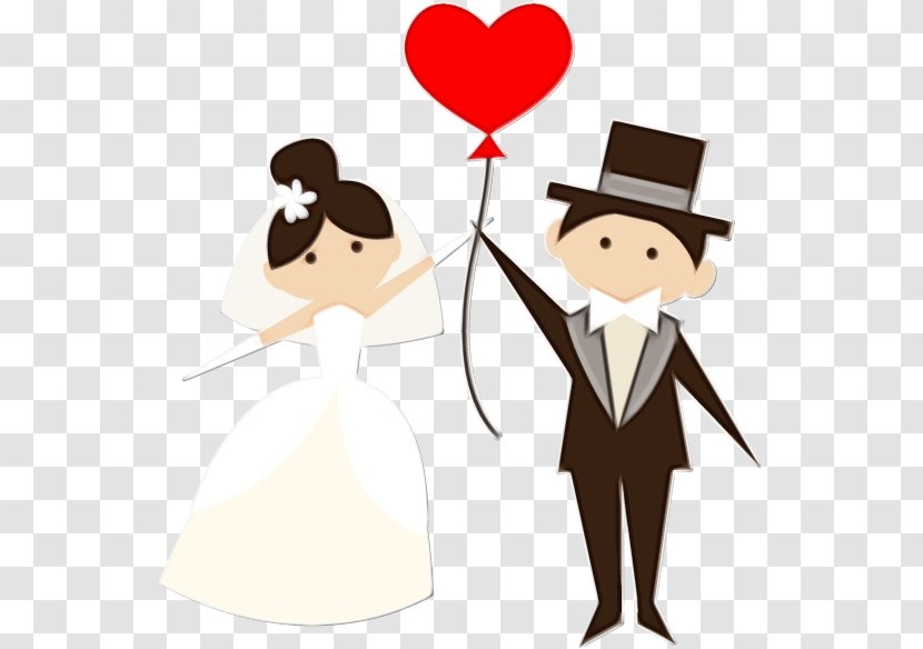 Bride And Groom Cartoon - Art - Romance Smile Transparent PNG
