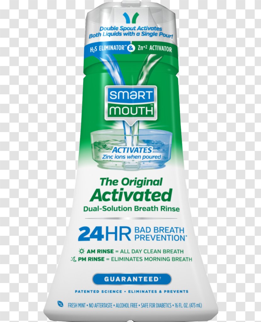 Smartmouth Original Activated Mouthwash Bad Breath Human Mouth Xerostomia - Colgate - Toothpaste Transparent PNG