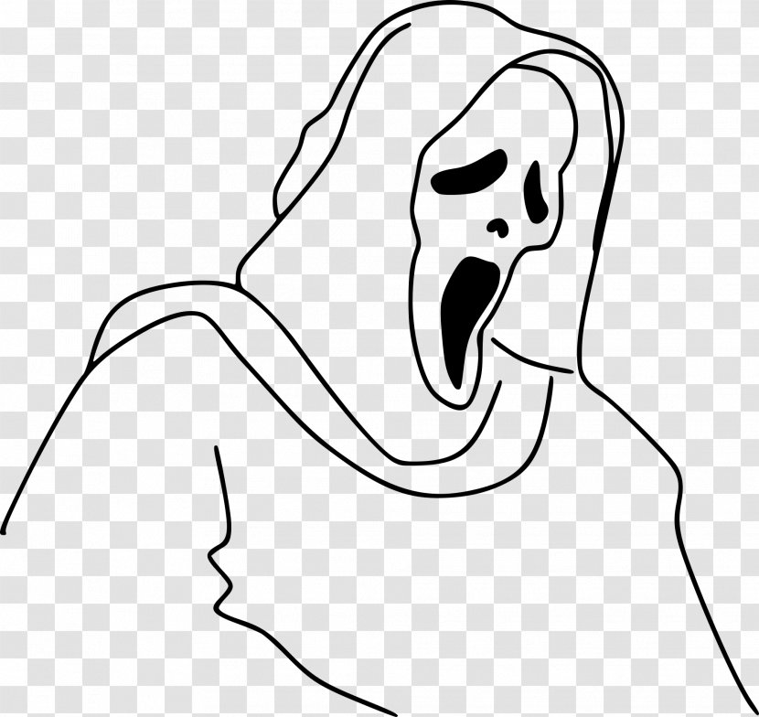 Ghostface Line Art Clip - Frame - Ghosts Transparent PNG