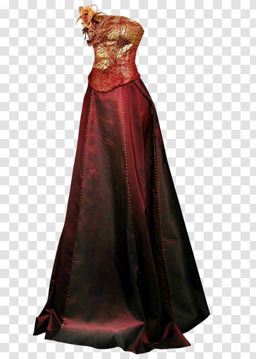 Gown Wedding Dress Formal Wear - Fashion - Dark Red Evening Transparent PNG