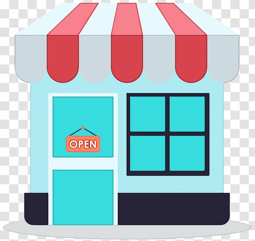 Turquoise Clip Art Line House - Facade Transparent PNG