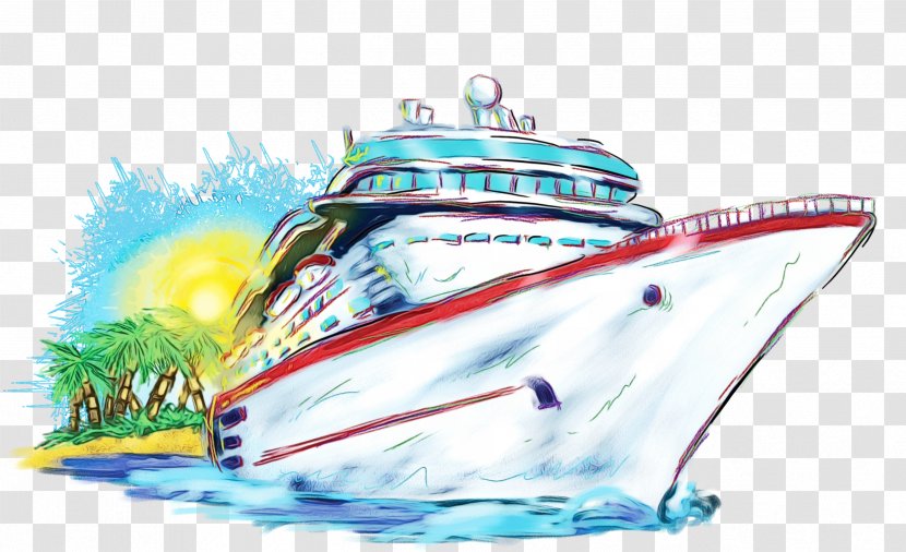 Ship Cartoon - Cruise - Boating Ocean Liner Transparent PNG