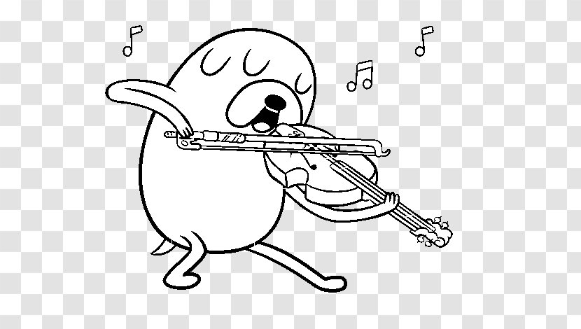 Jake The Dog Drawing Violin Finn Human Coloring Book - Cartoon Transparent PNG