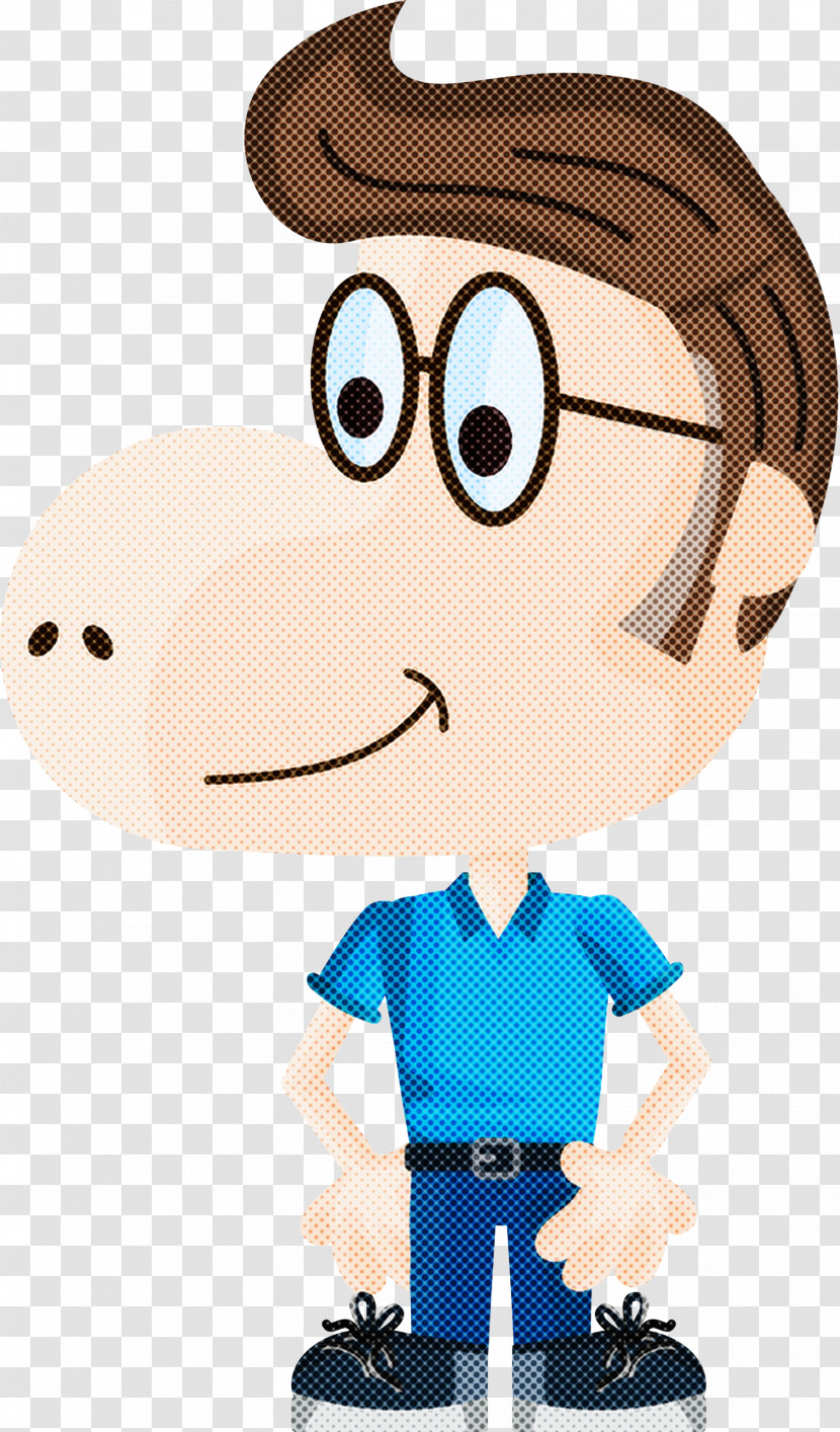 Cartoon Male Nose Cheek Smile Transparent PNG