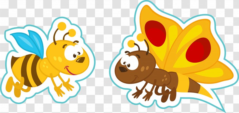Insect Cartoon Humour - Vector Bee Transparent PNG