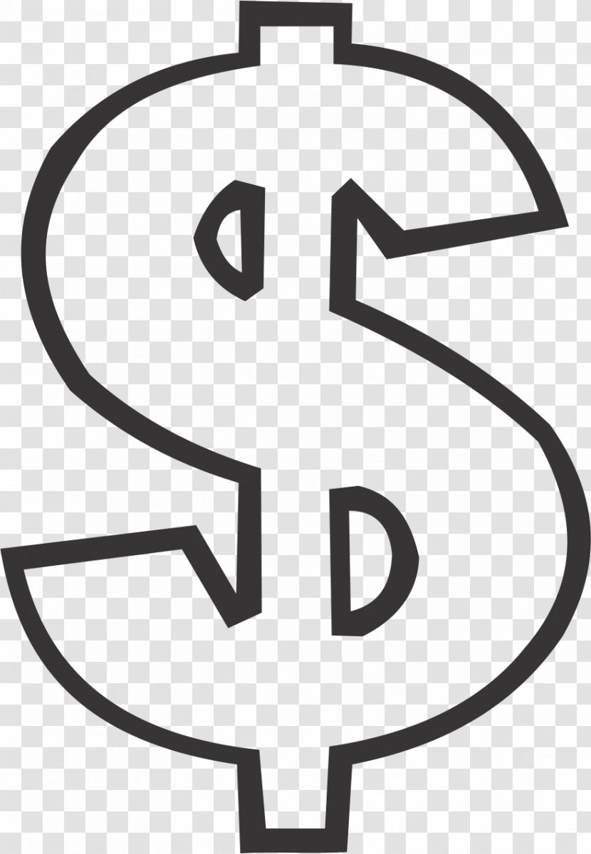 Dollar Sign - Area - Black And White Transparent PNG
