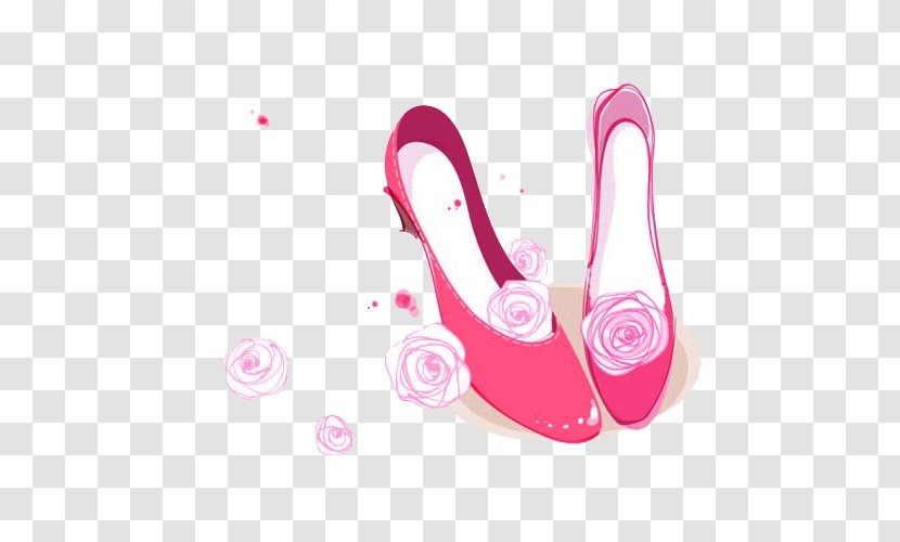 High-heeled Footwear Shoe Slipper Illustration - High Heeled - Camellia And Heels Transparent PNG