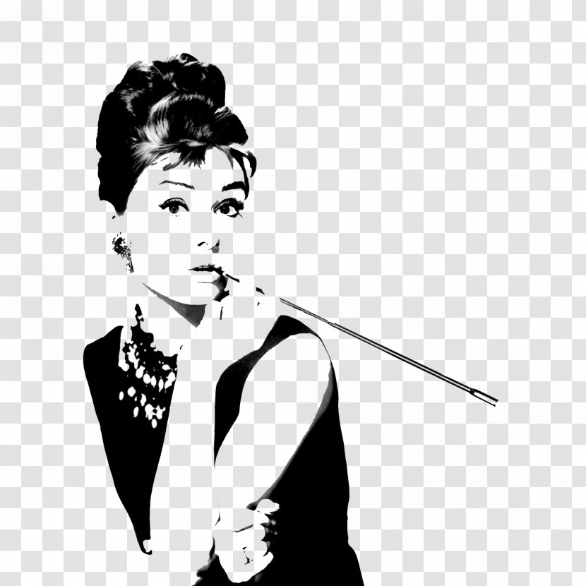 Breakfast At Tiffany's Wall Decal Silhouette Poster Printing - Watercolor - Audrey Hepburn Transparent PNG