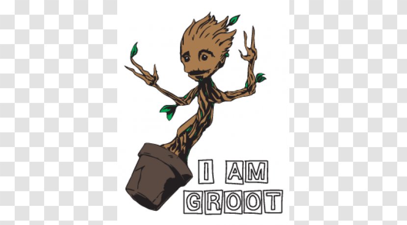 Baby Groot Rocket Raccoon T-shirt Black Bolt - I Am Transparent PNG