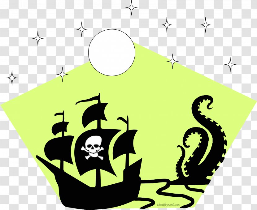 Pirate Ship Cartoon - Silhouette - Teapot Sailing Transparent PNG