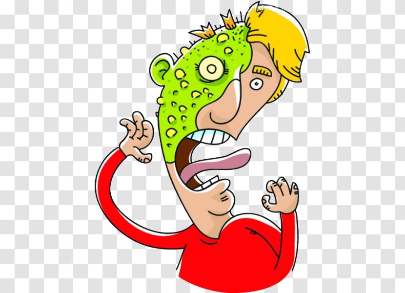 Plague Cartoon Illustration - Food - Exaggerated Skin Allergy Performance Transparent PNG