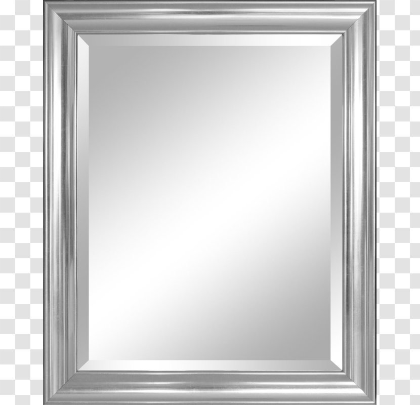 Mirror Silver Bevel Wall Picture Frame - Amazon Com Transparent PNG