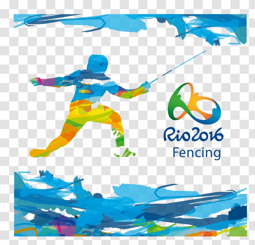 2016 Summer Olympics Rio De Janeiro Fencing Olympic Symbols Sport - Designer - Games Transparent PNG