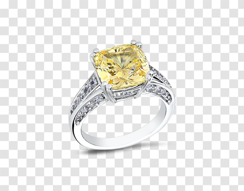 Wedding Ring Engagement Diamond - Platinum - Cubic Zirconia Transparent PNG