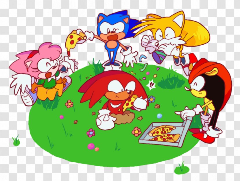 Knuckles The Echidna Sonic & Tails Character Pizza - Doodle Transparent PNG