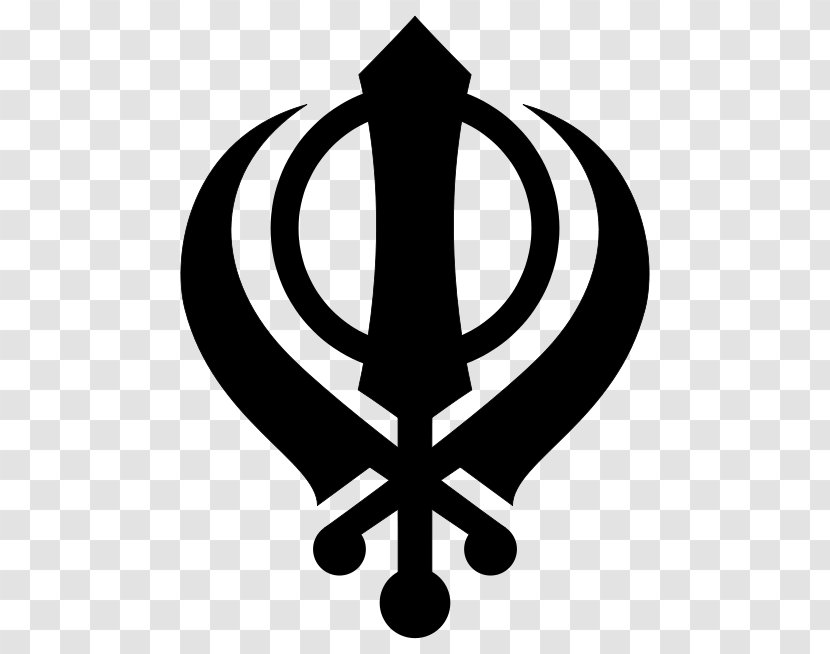 Khanda Sikhism Religion Nishan Sahib Religious Symbol - Blackandwhite - Coheed And Cambria Transparent PNG