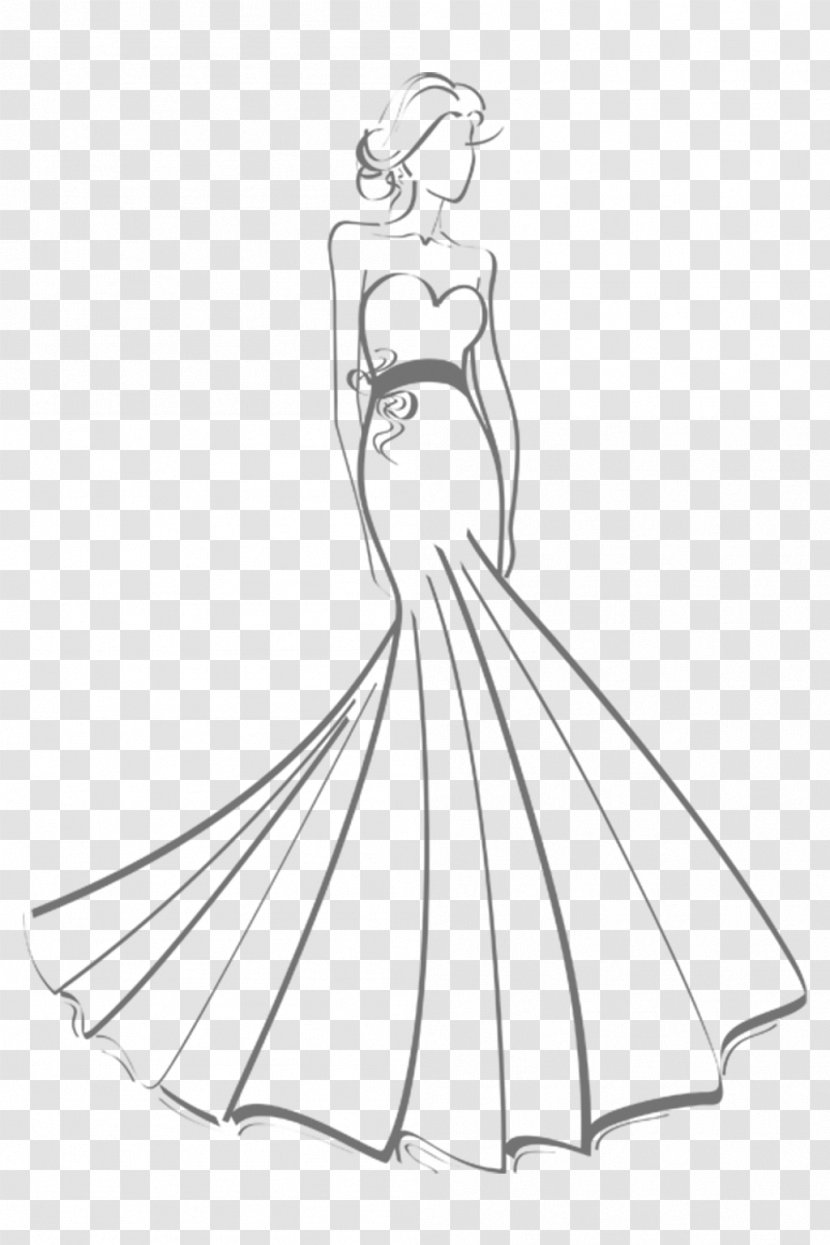 Gown Wedding Dress Drawing Sketch - White Transparent PNG