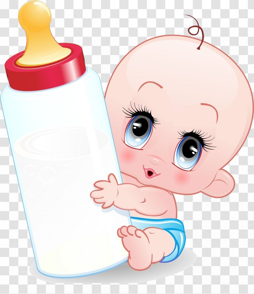 Infant Cartoon Baby Bottle - Silhouette Transparent PNG