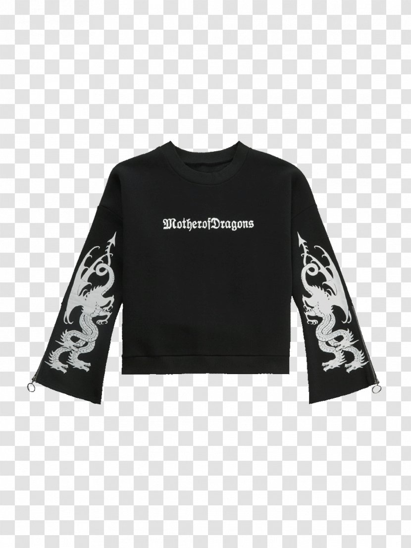Long-sleeved T-shirt Bell Sleeve Sweater - Black - Mother Of Dragons Transparent PNG